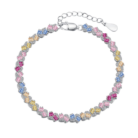 [Clover Jewelery]Ornate Colorful Flower Shape Party Bracelet