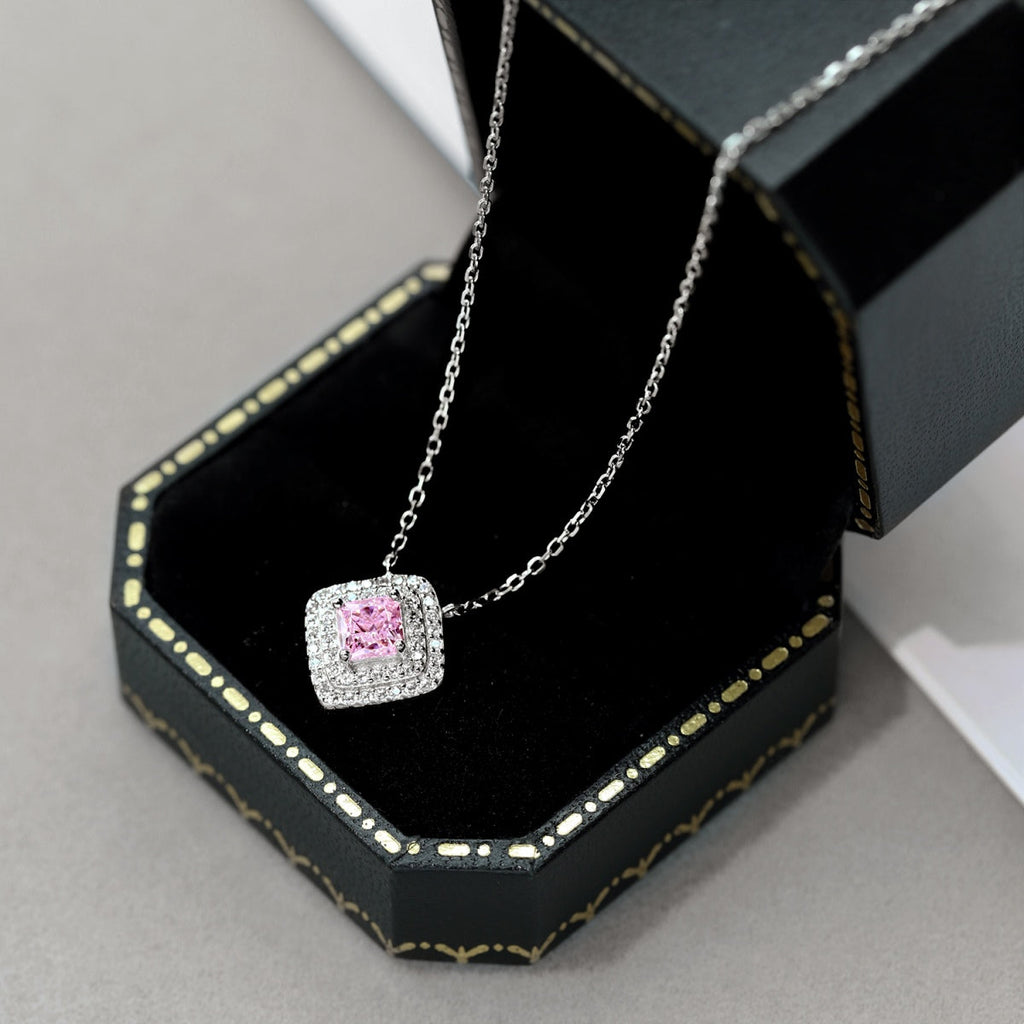 [Clover Jewelry]Funkelnde Asscher-Schliff Halskette