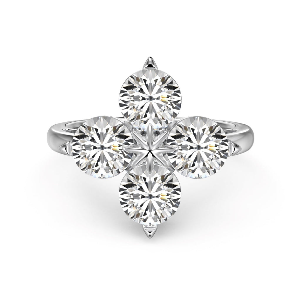 [Clover Jewelry]四つ葉のクローバー八芒星リング