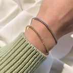 [Clover Jewelry]Funkelndes Tennisarmband mit Prinzessinnenschliff