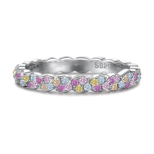 [Clover Jewelery]Dainty Ebullient Round Cut Daily Ring