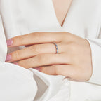 [Clover Jewelry]Sparkling Vibrant Round Shape Daily Ring