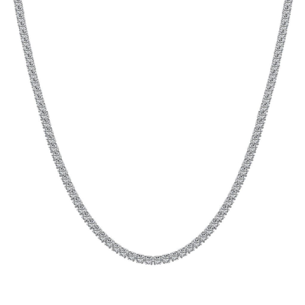 [Clover Jewelry]Delicate Round Shape Tennis Necklace