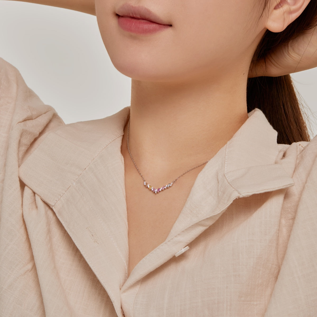 [Clover Jewelery]Dazzling Rainbow Necklace