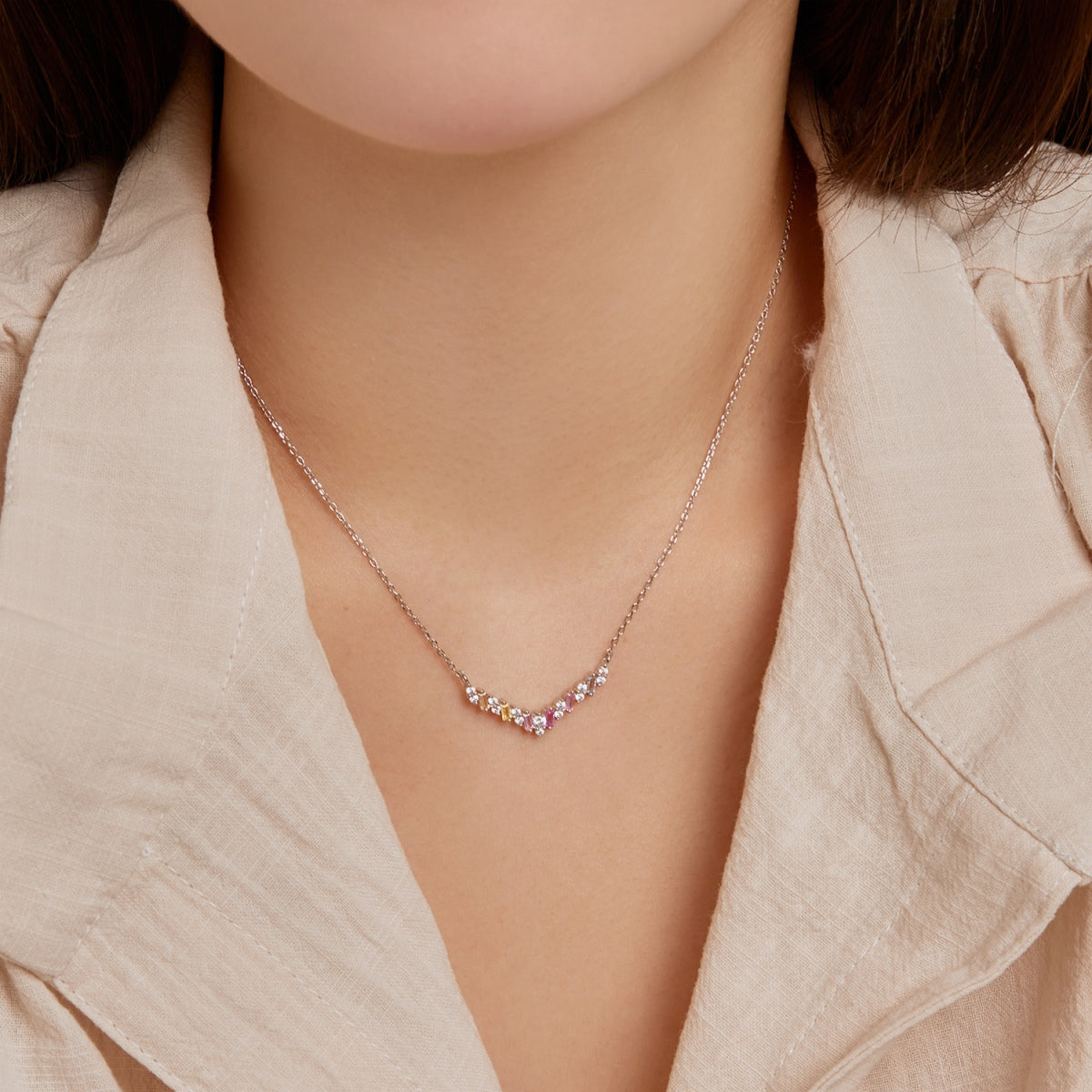 [Clover Jewelery]Dazzling Rainbow Necklace