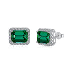 [Clover Jewelry]Luxuriöse zierliche smaragdgeschliffene Bankett-Ohrringe