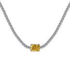 [Clover Jewelry]2.0 carat Ornate Emerald Cut Necklace