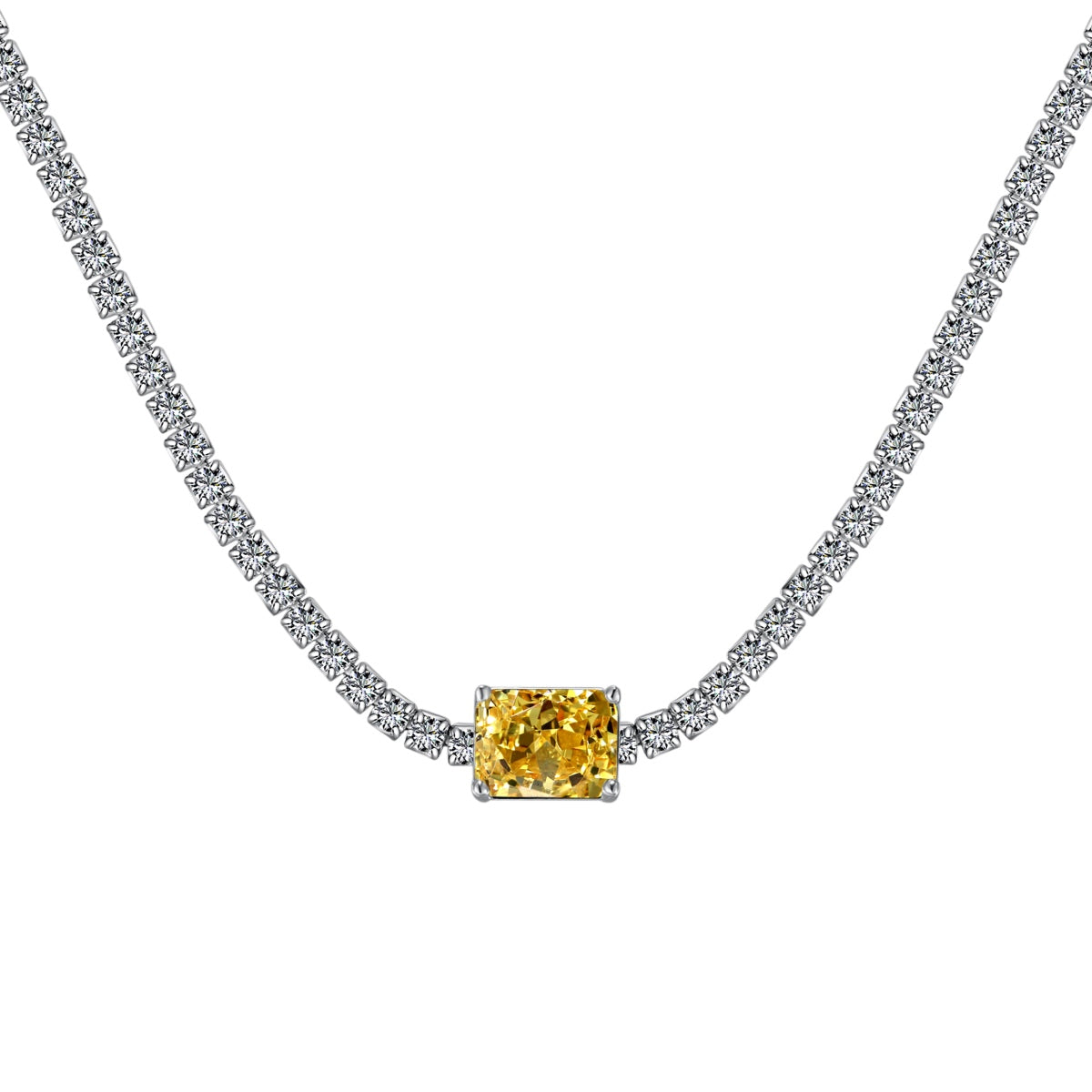 [Clover Jewelery] 2,0 Karat verzierte Halskette im Smaragdschliff