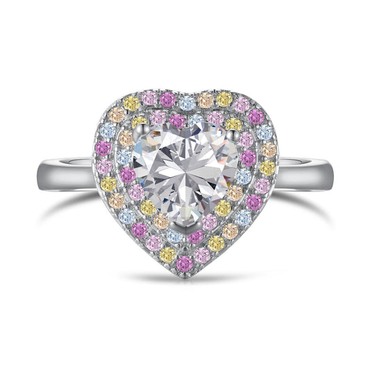[Clover Jewelery]Delicate Ebullient Heart Shape Wedding Ring