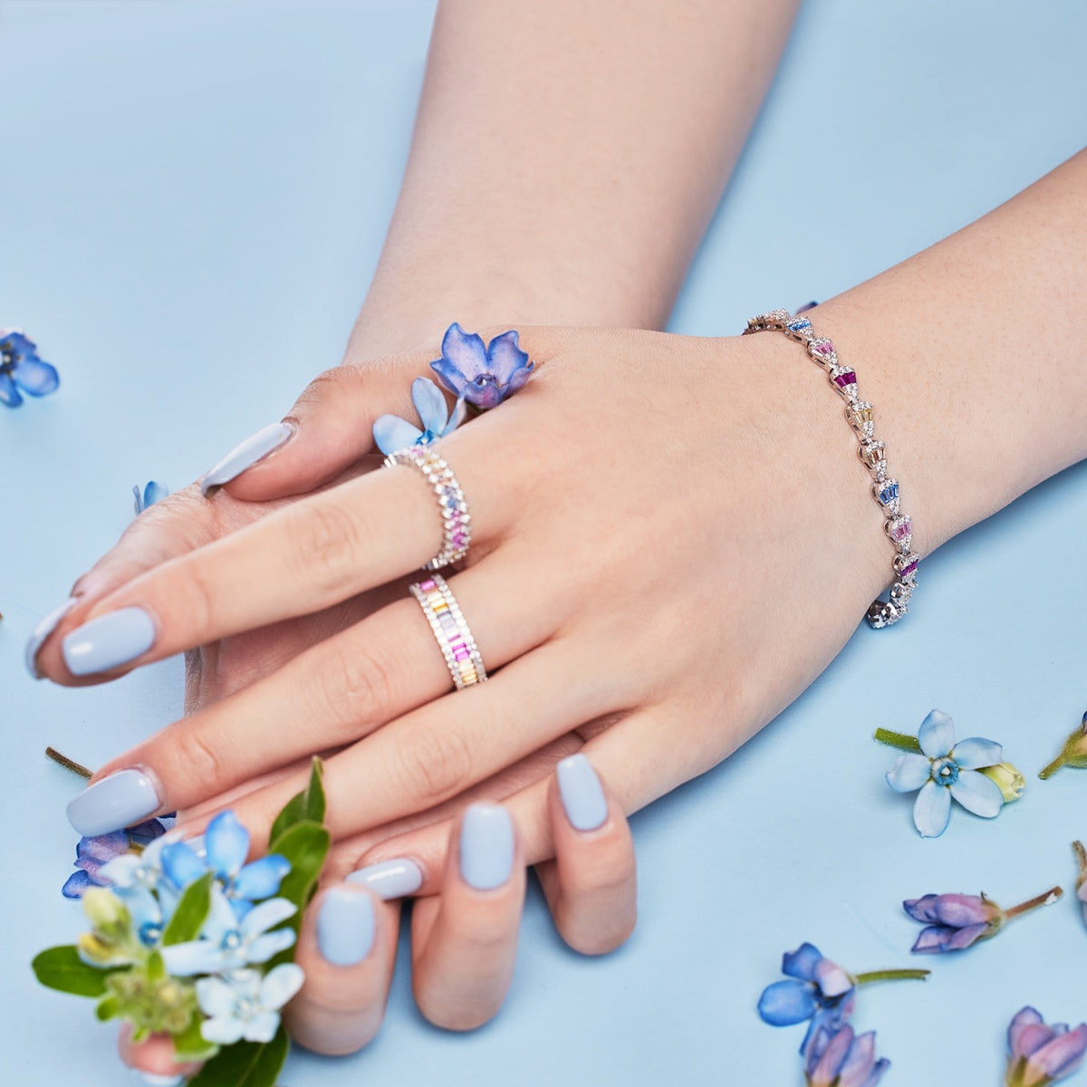 [Clover Jewelery]Zierlicher Kaleidoskop-Tagesring im Smaragdschliff