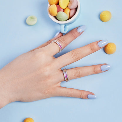 [Clover Jewelery]Zierlicher Kaleidoskop-Tagesring im Smaragdschliff