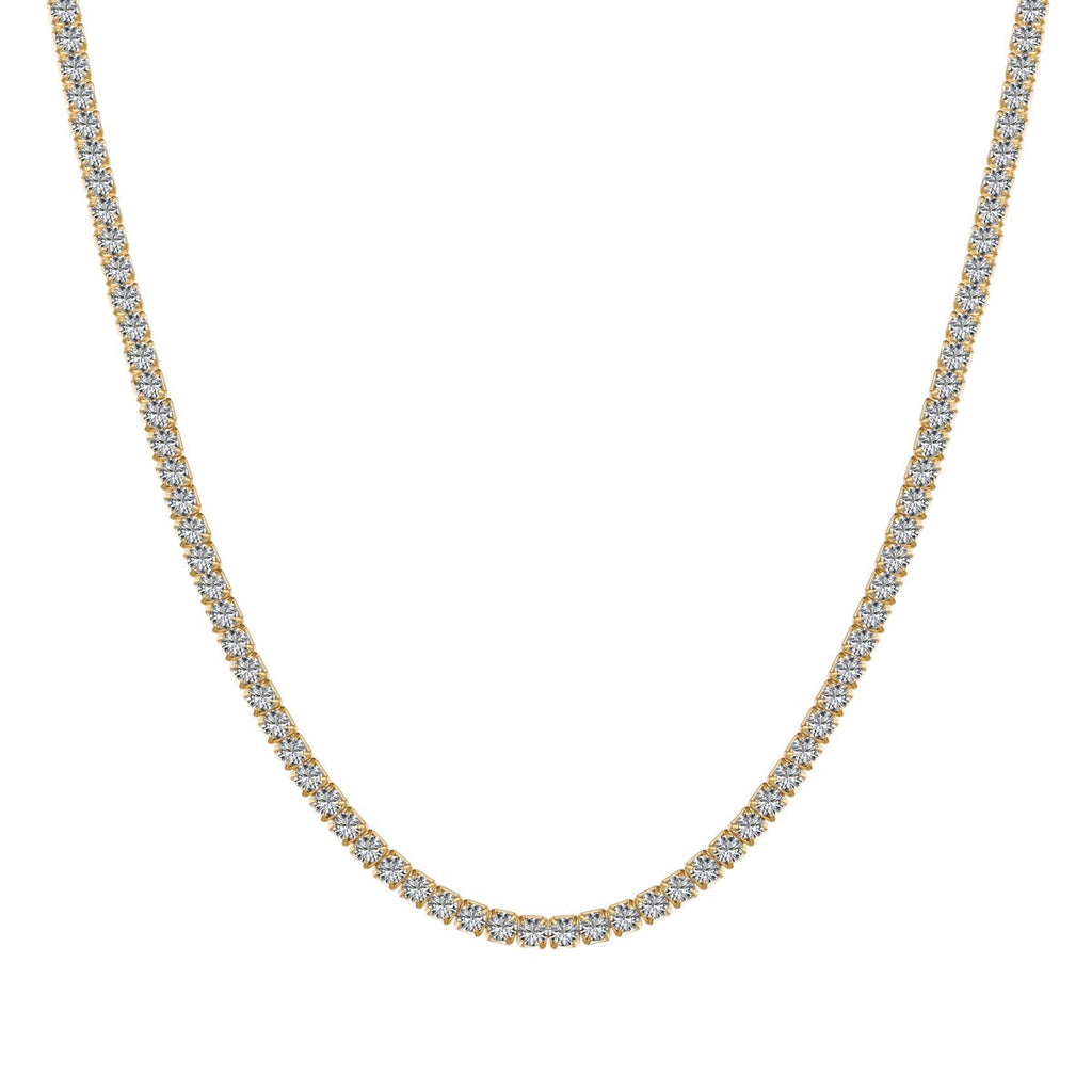 [Clover Jewelry]Delicate Round Shape Tennis Necklace