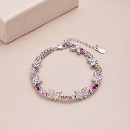 [Clover Jewelery]Ornate Colorful Butterfly Shape Round Cut Daily Bracelet