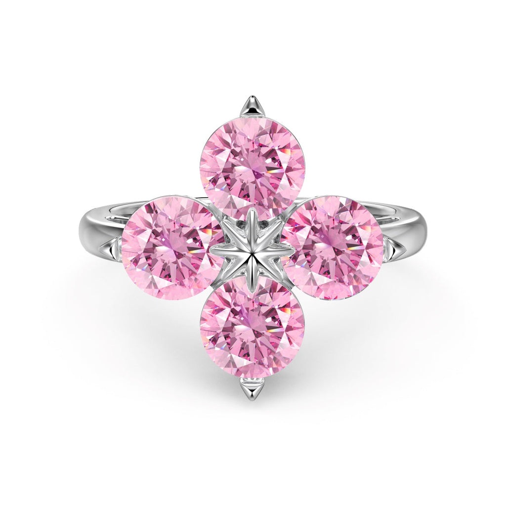 [Clover Jewelry]四つ葉のクローバー八芒星リング