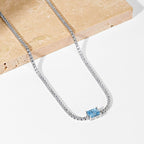 [Clover Jewelry]2.0 carat Ornate Emerald Cut Necklace
