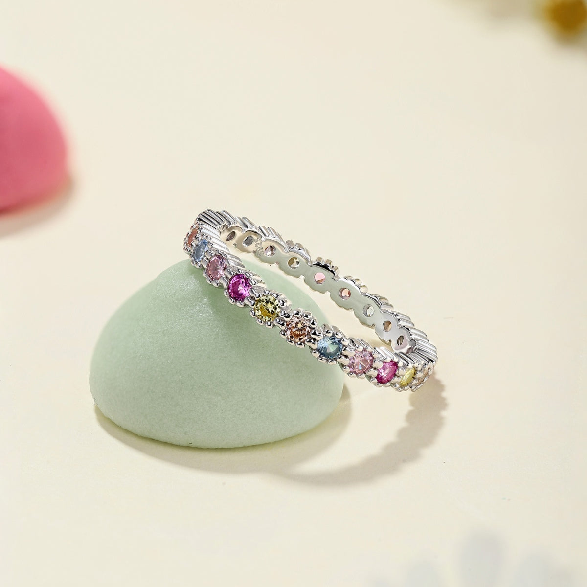 [Clover Jewelery]Exquisite Colorful Round Cut Party Ring