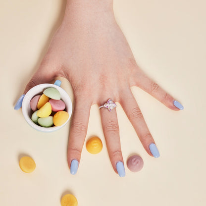 [Clover Jewelry] Luxuriöser Bankettring in bunter Blumenform