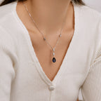 [Clover Jewelry]Funkelnde Halskette mit Tropfenschliff