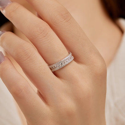 [Clover Jewelery]Delicate Colorful Round Cut Daily Ring