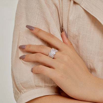 [Clover Jewelery]Luxurious Colorful Radiant Cut Daily Ring