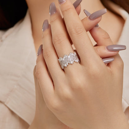 [Clover Jewelery]Luxurious Colorful Radiant Cut Daily Ring