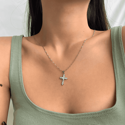 [Clover Jewelery]Delicate Cross Shape Necklace