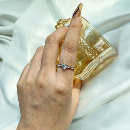 [Clover Jewelery]0.5 Carat CaratEternity Charming Heart Shape Lover Ring
