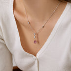 [Clover Jewelry]Funkelnde Halskette mit Tropfenschliff
