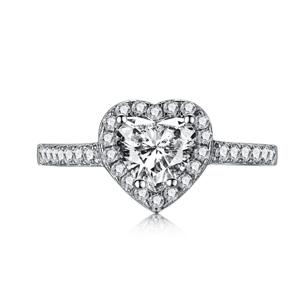 [Clover Jewelry] Eternity Glänzender Romantischer Herzförmiger Liebhaber Ring