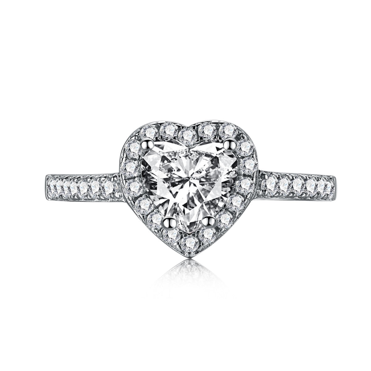 [Clover Jewelry] Eternity Glänzender Romantischer Herzförmiger Liebhaber Ring