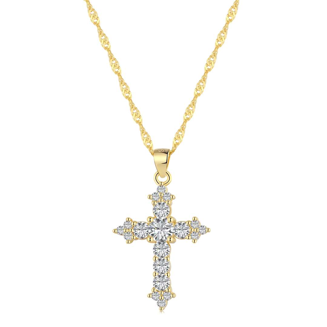 [Clover Jewelery]Delicate Cross Shape Necklace
