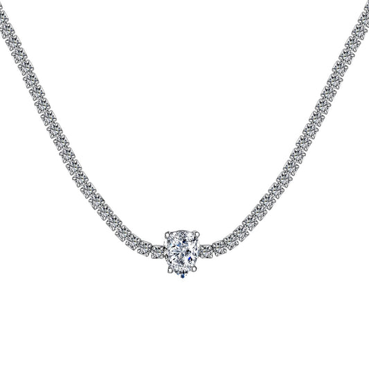 [Clover Jewelery]1.0 carat Unique Pear Cut Tennis Necklace