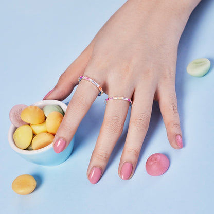 [Clover Jewellery]Exquisiter mehrfarbiger Smaragdschliff-Tagesring