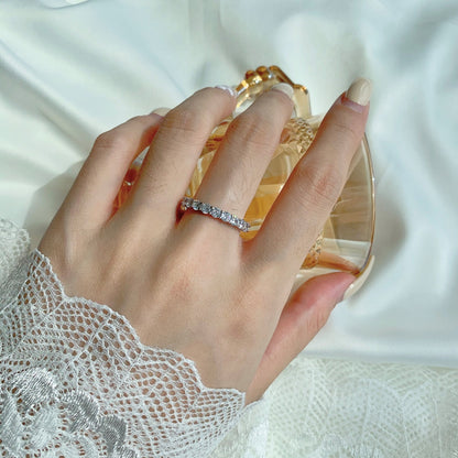 [Clover Jewelery]Sparkling Round Cut Tennis Ring