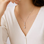[Clover Jewelry]Funkelnde Halskette mit Tropfenschliff