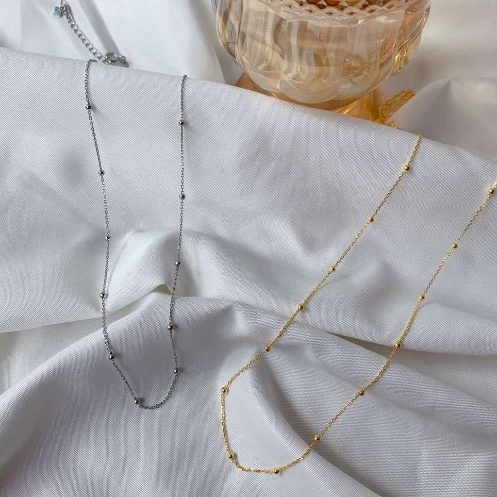[Clover Jewelry]Kleine Perlen-Schlüsselbeinkette Schlichte Halskette