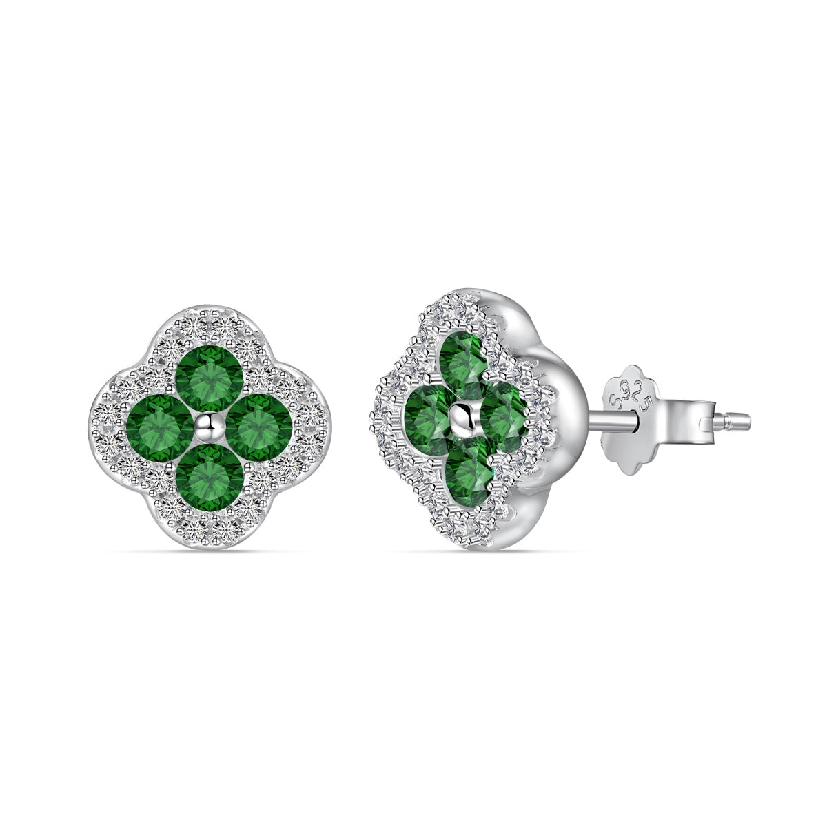 [Clover Jewelry]四つ葉のクローバー型ピアス