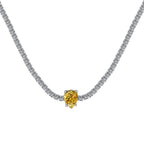 [Clover Jewelry]1.0 carat Unique Pear Cut Tennis Necklace