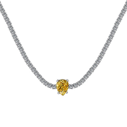 [Clover Jewelery]1.0 carat Unique Pear Cut Tennis Necklace
