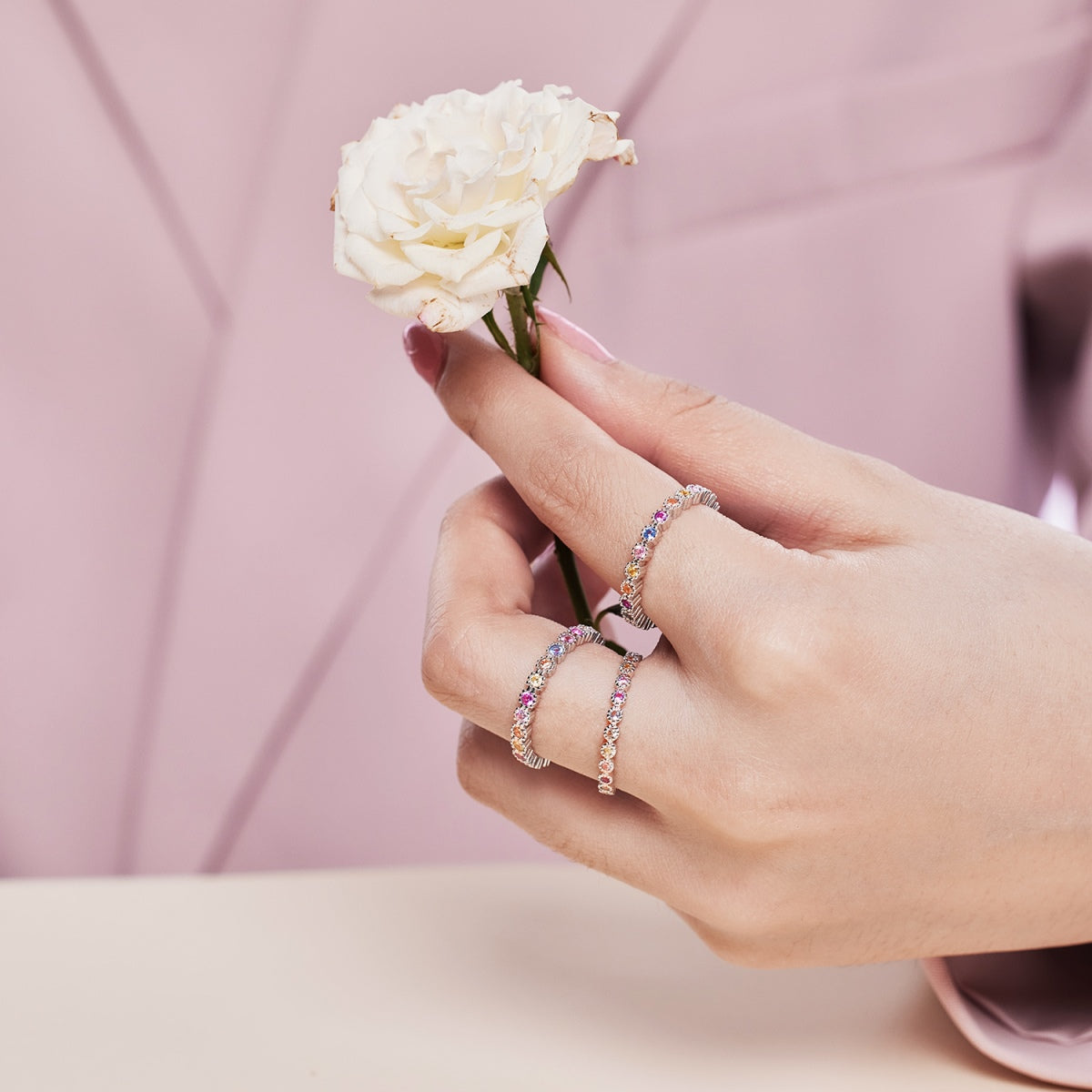 [Clover Jewelery]Elegant Energetic Round Cut Daily Ring