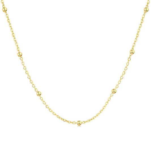 [Clover Jewelery]Small Bead Clavicle Chain Simple Necklace