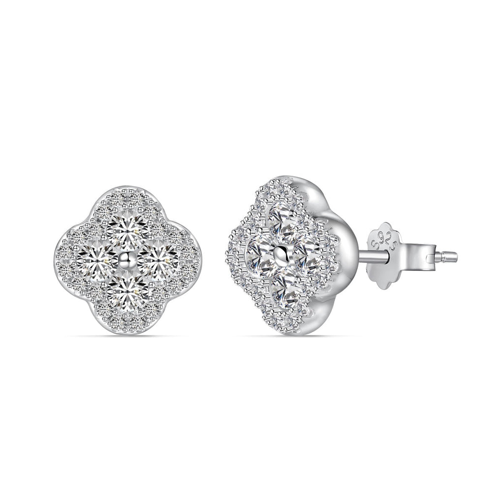 [Clover Jewelry]四つ葉のクローバー型ピアス