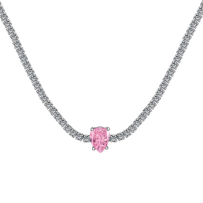 [Clover Jewelery]1.0 carat Unique Pear Cut Tennis Necklace