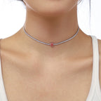 [Clover Jewelry]1.0 carat Unique Pear Cut Tennis Necklace