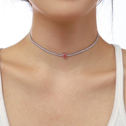 [Clover Jewelery]1.0 carat Unique Pear Cut Tennis Necklace