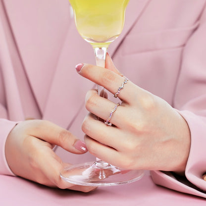[Clover Jewelery]Ornate Vibrant Round Cut Daily Ring