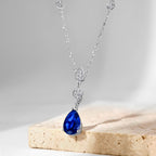 [Clover Jewelry]Funkelnde Halskette mit Tropfenschliff
