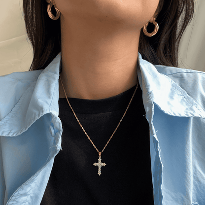 [Clover Jewelery]Delicate Cross Shape Necklace