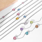 [Clover Jewelry]Dazzling Pink Heart Flower Necklace
