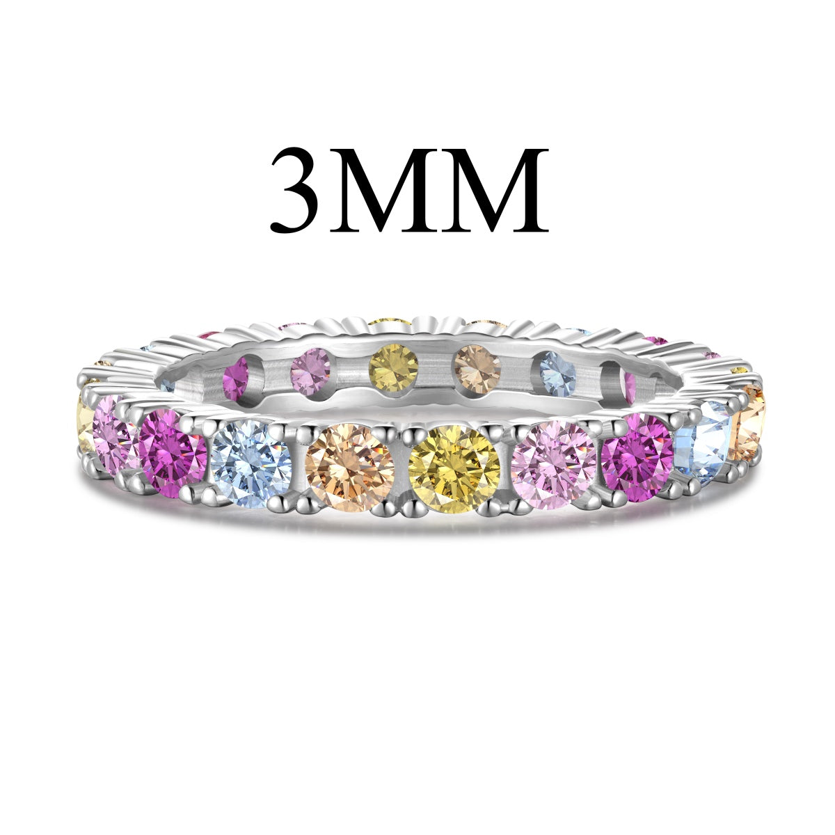 [Clover Jewelery]Dazzling Lustrous Round Cut Tennis Ring